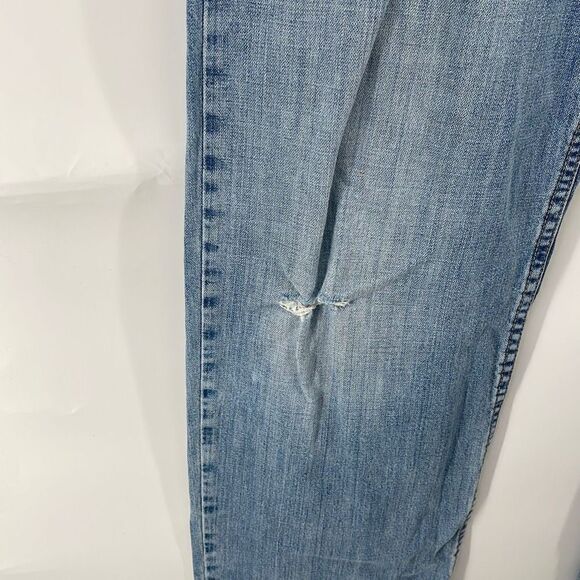 Levis Strauss Men Denim Pants Straight Jeans Acid Wash 32 x 30 - Picture 8 of 14